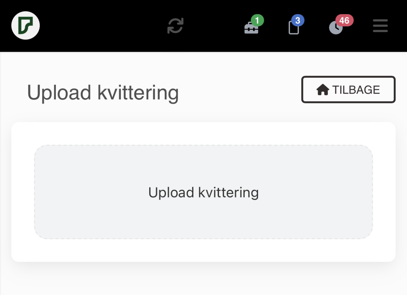 Upload kvittering i app